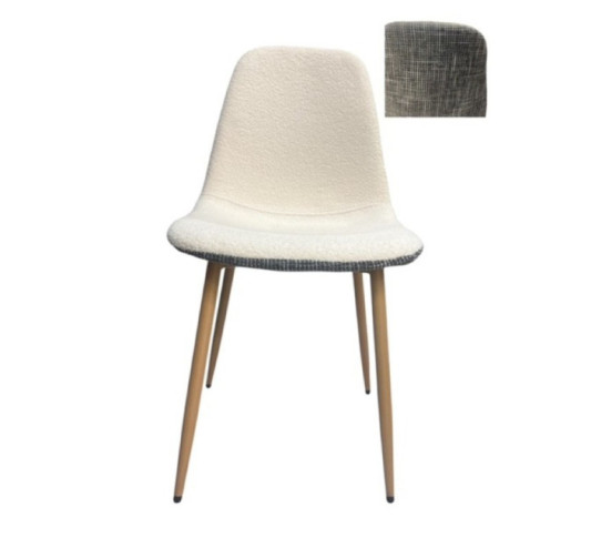 CHAISE BOUCLETTE ET TEXTILE