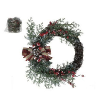 COURONNE DE NOEL AVEC NOEUD