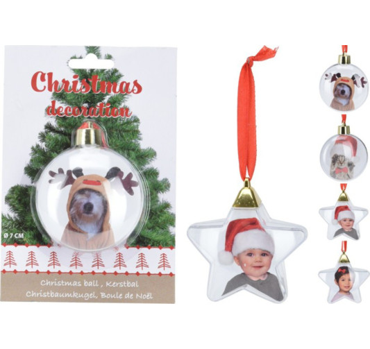 BOULE DE NOEL PHOTO 7CM
