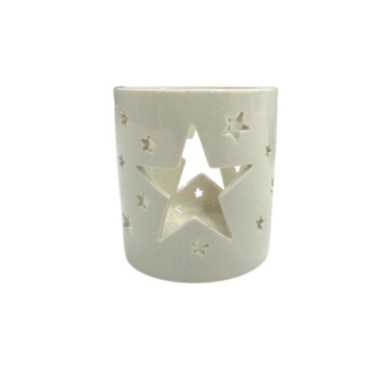 PHOTOPHORE AJOURE BLANC