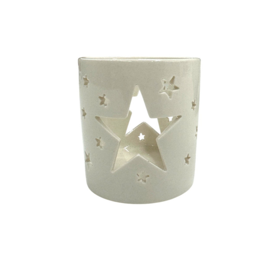 PHOTOPHORE AJOURE BLANC