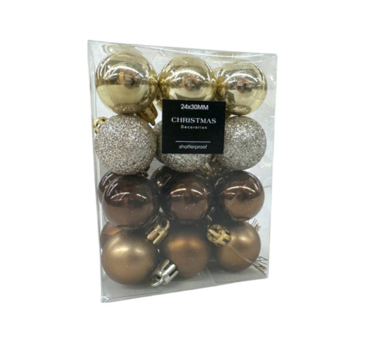 BOITE DE 24 BOULES DE NOEL