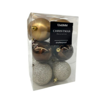 SET DE 12 BOULES DE NOEL