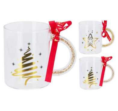 MUG DE NOEL EN VERRE 400ML