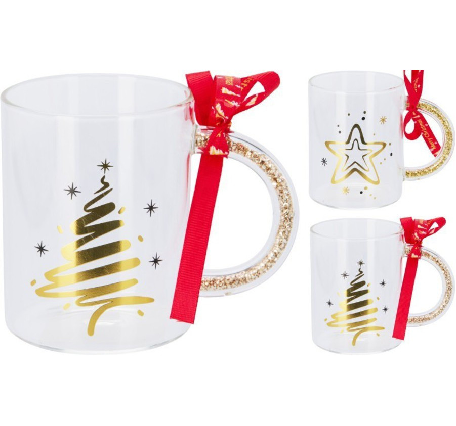 MUG DE NOEL EN VERRE 400ML