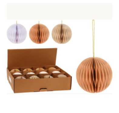 BOULE DE NOEL EN PAPIER D.10CM
