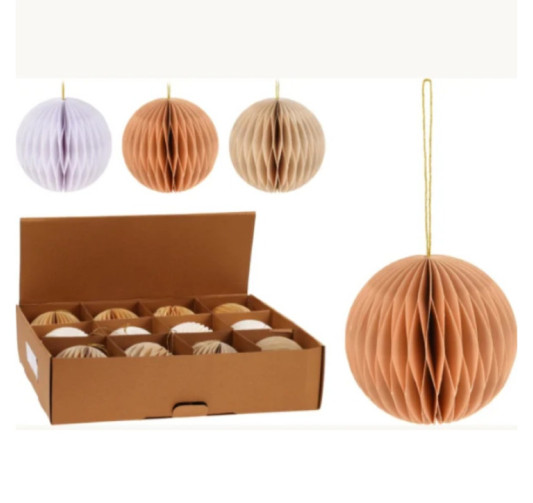 BOULE DE NOEL EN PAPIER D.10CM