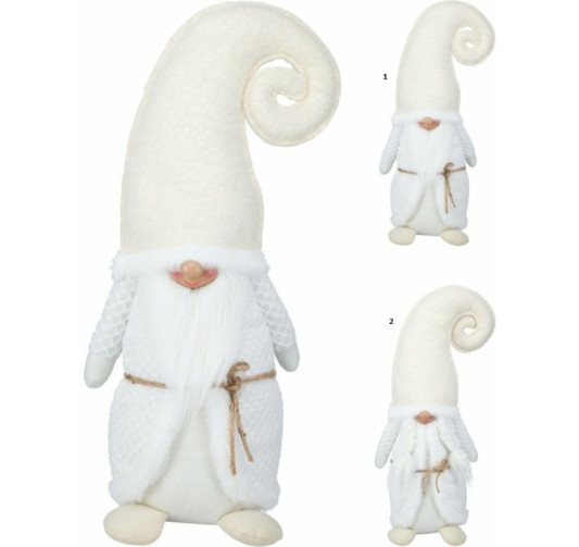GNOME DE NOEL BLANC 25X15X51CM