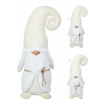 GNOME DE NOEL BLANC 25X15X51CM