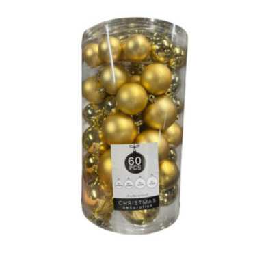 SET DE 60 BOULES DE NOEL DORE
