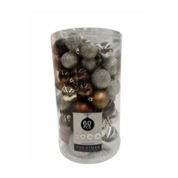 SET DE 60 BOULES DE NOEL AMBRE