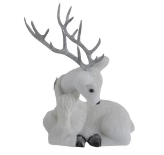 CERF BLANC COUCHE 32X17X45CM