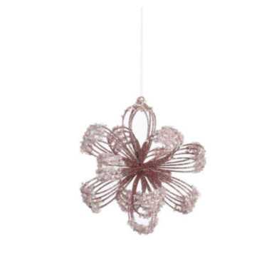 FLEUR DE NOEL EN METAL 3D 9CM
