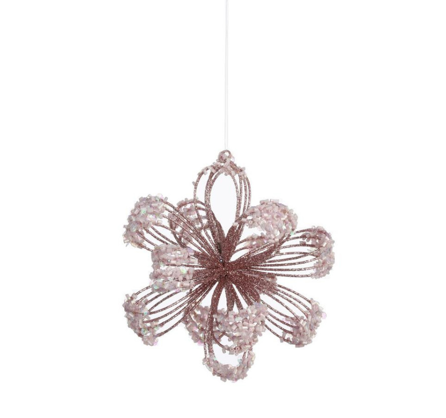 FLEUR DE NOEL EN METAL 3D 9CM