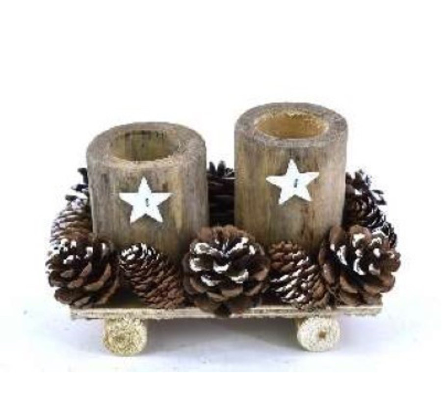 PORTE BOUGIE POMME DE PIN