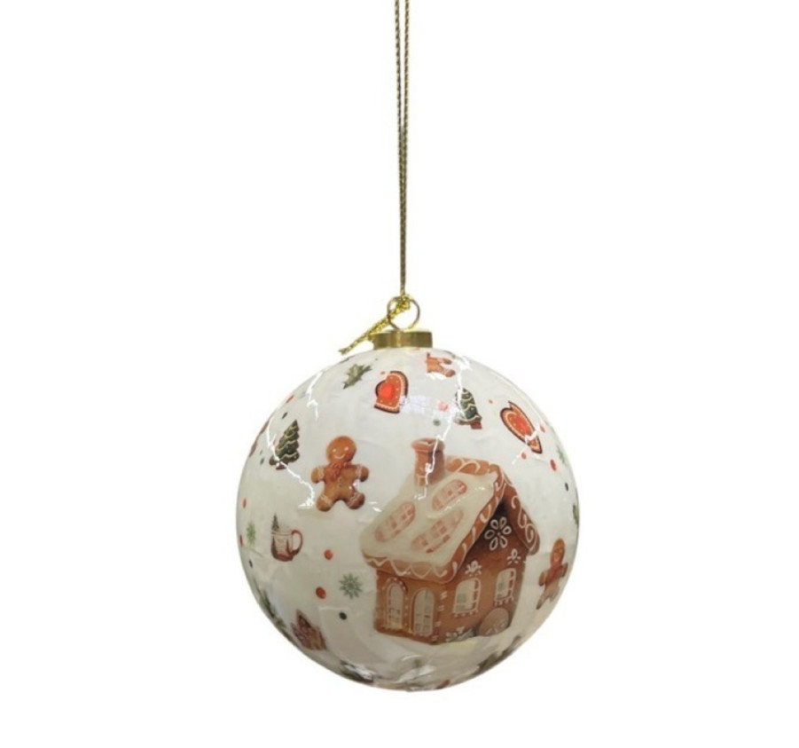 BOULE DE NOEL PAIN EPICES 8CM