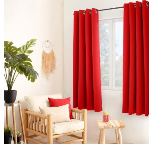 RIDEAU ROUGE 135X180CM