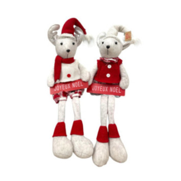 CERF ASSIS GRIS ET ROUGE