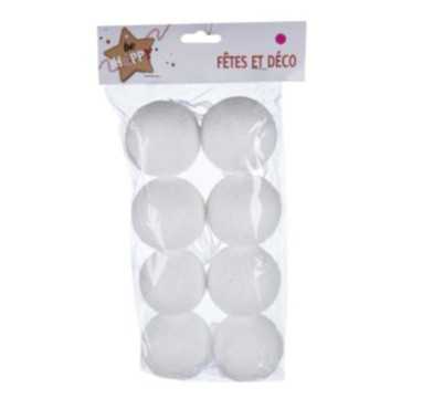 LOT DE 8 BOULES DE NOEL EN