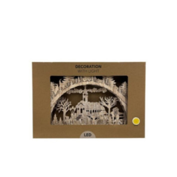 SCENE DE NOEL EN BOIS LED