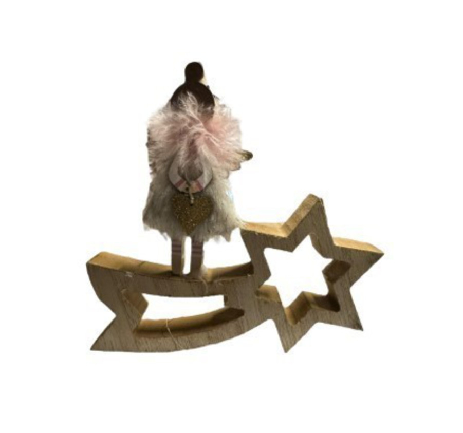 ANGE EN BOIS SUR LUNE