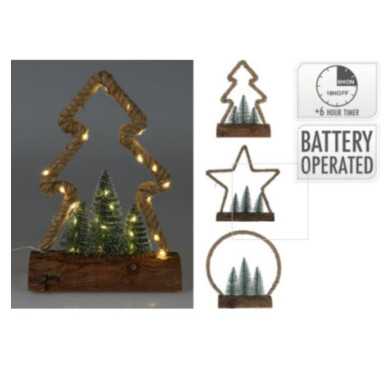 FIGURINE DE NOEL JUTE 30LED