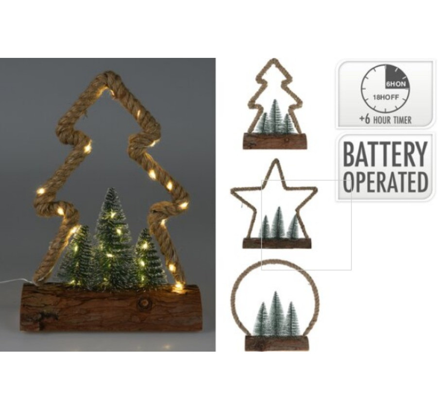 FIGURINE DE NOEL JUTE 30LED