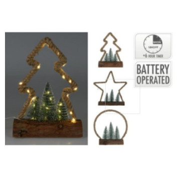 FIGURINE DE NOEL JUTE 30LED
