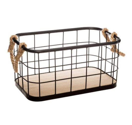 CAISSE CAGETTE EN METAL NOIR