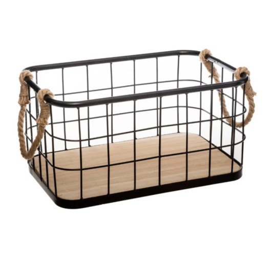 CAISSE CAGETTE EN METAL NOIR