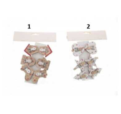 PINCES DECO EN BOIS X6 PIECES