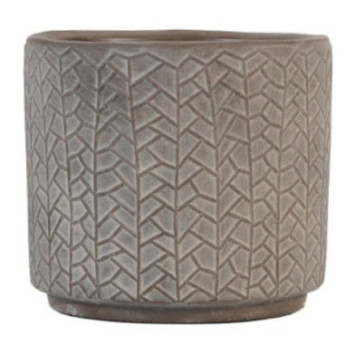 CACHE POT EN CERAMIQUE - BRUN