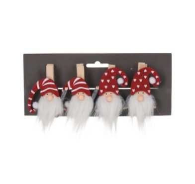 SET DE 4 PINCES GNOMES ROUGES