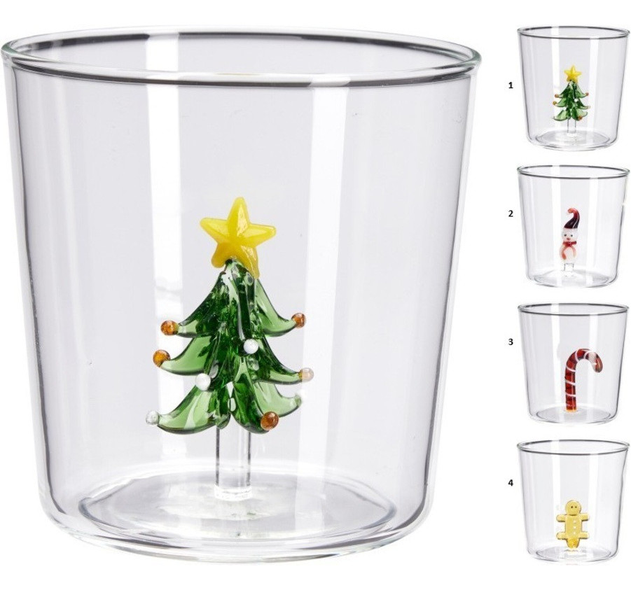 VERRE AVEC FIGURINE DE NOEL