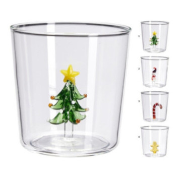 VERRE AVEC FIGURINE DE NOEL