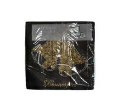 SERVIETTE EN PAPIER NOIR e OR