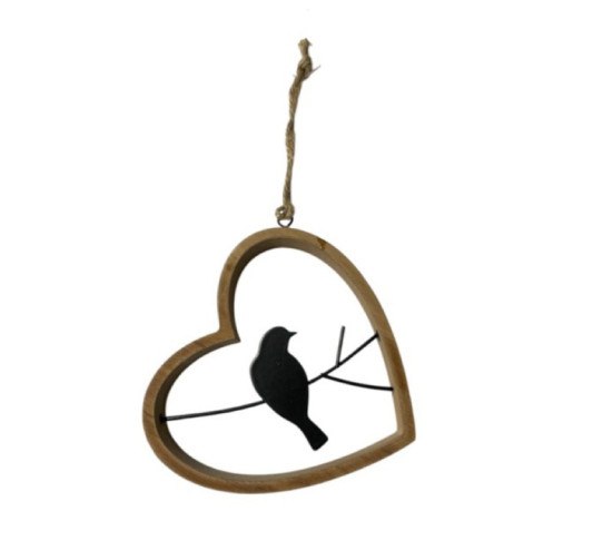 COEUR EN BOIS A SUSPENDRE