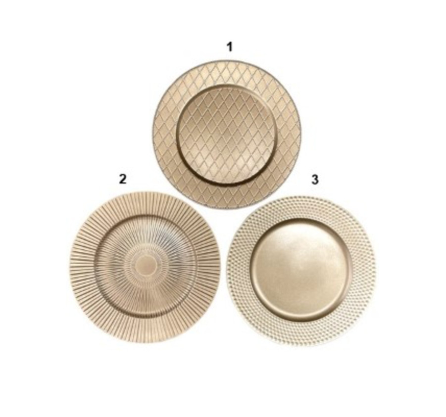 ASSIETTE DORE EFFET MAT D.33CM
