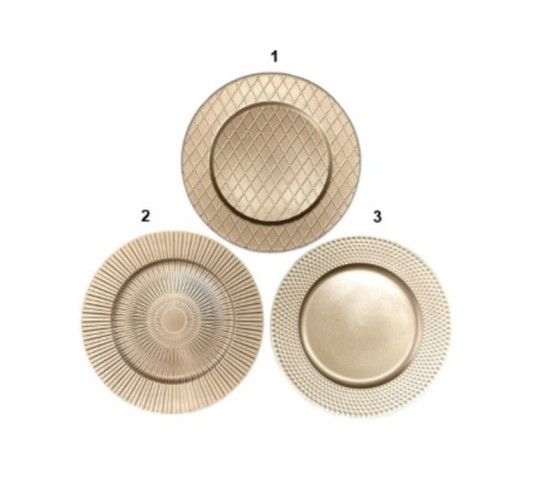 ASSIETTE DORE EFFET MAT D.33CM