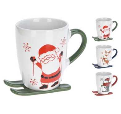 MUG DE NOEL SUR SKIS PERE NOEL