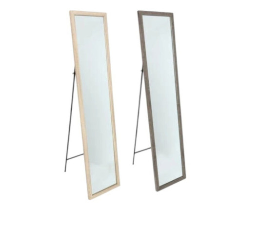 MIROIR SUR PIED EFFET BOIS