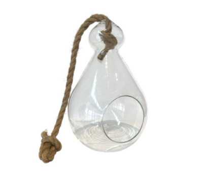 VASE GLOBE EN VERRE AVEC CORDE