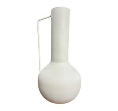 VASE EN ZINC COLORIS BLANC