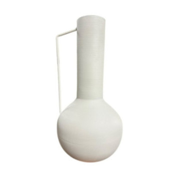 VASE EN ZINC COLORIS BLANC