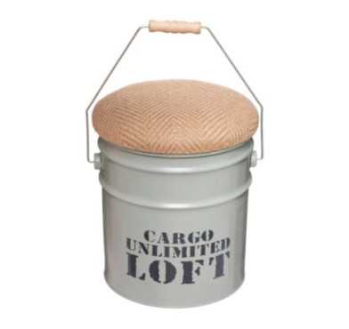 POUF BARIL EN METAL ALFRED