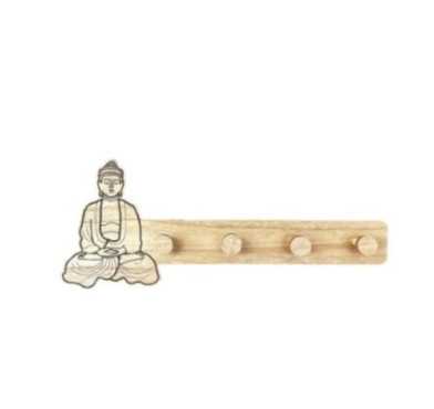 PORTE MANTEAU BOUDDHA EN BOIS