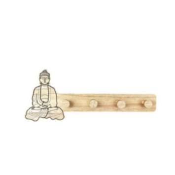PORTE MANTEAU BOUDDHA EN BOIS