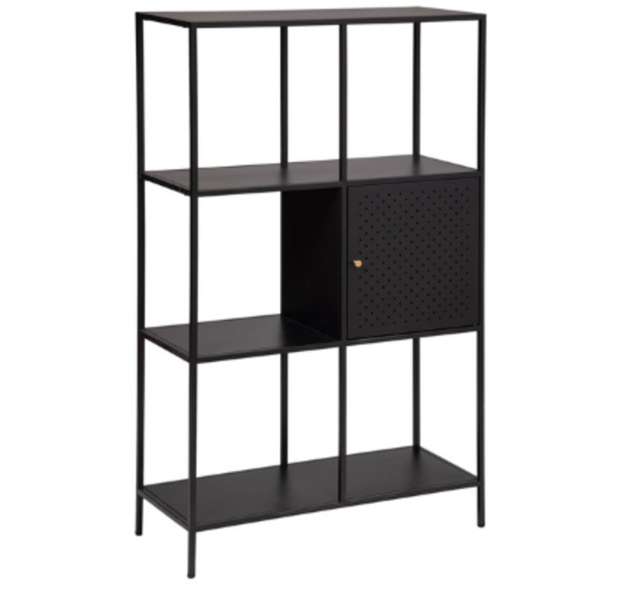 ETAGERE EN METAL NOIR 1 PORTE
