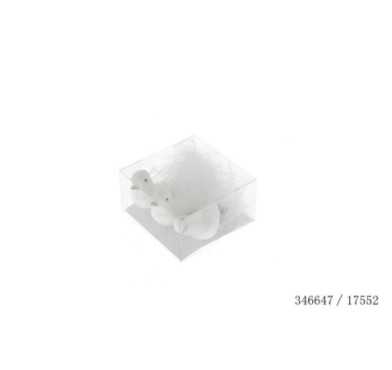 SET 3 OISEAUX CLIP BLANC