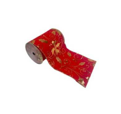 RUBAN ROUGE AVEC FLEUR